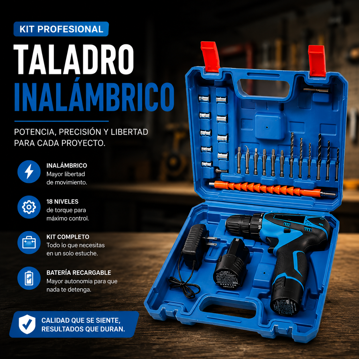 Taladro destornillador 12v x2 bateria