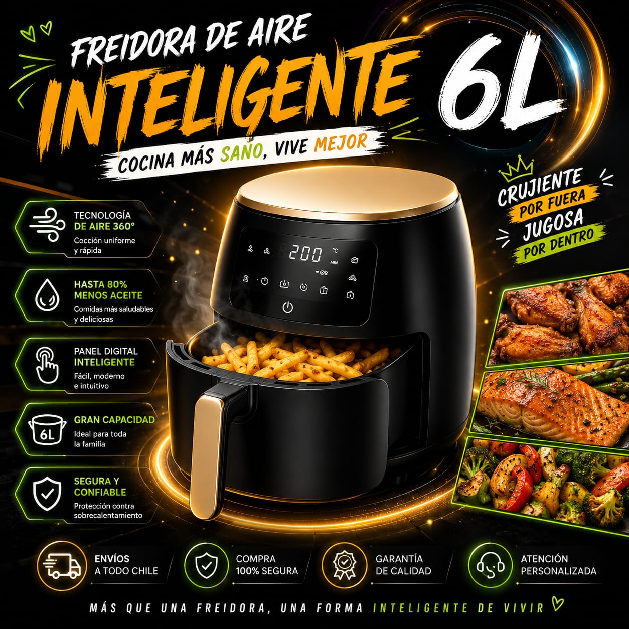 Freidora De Aire Inteligente 6l