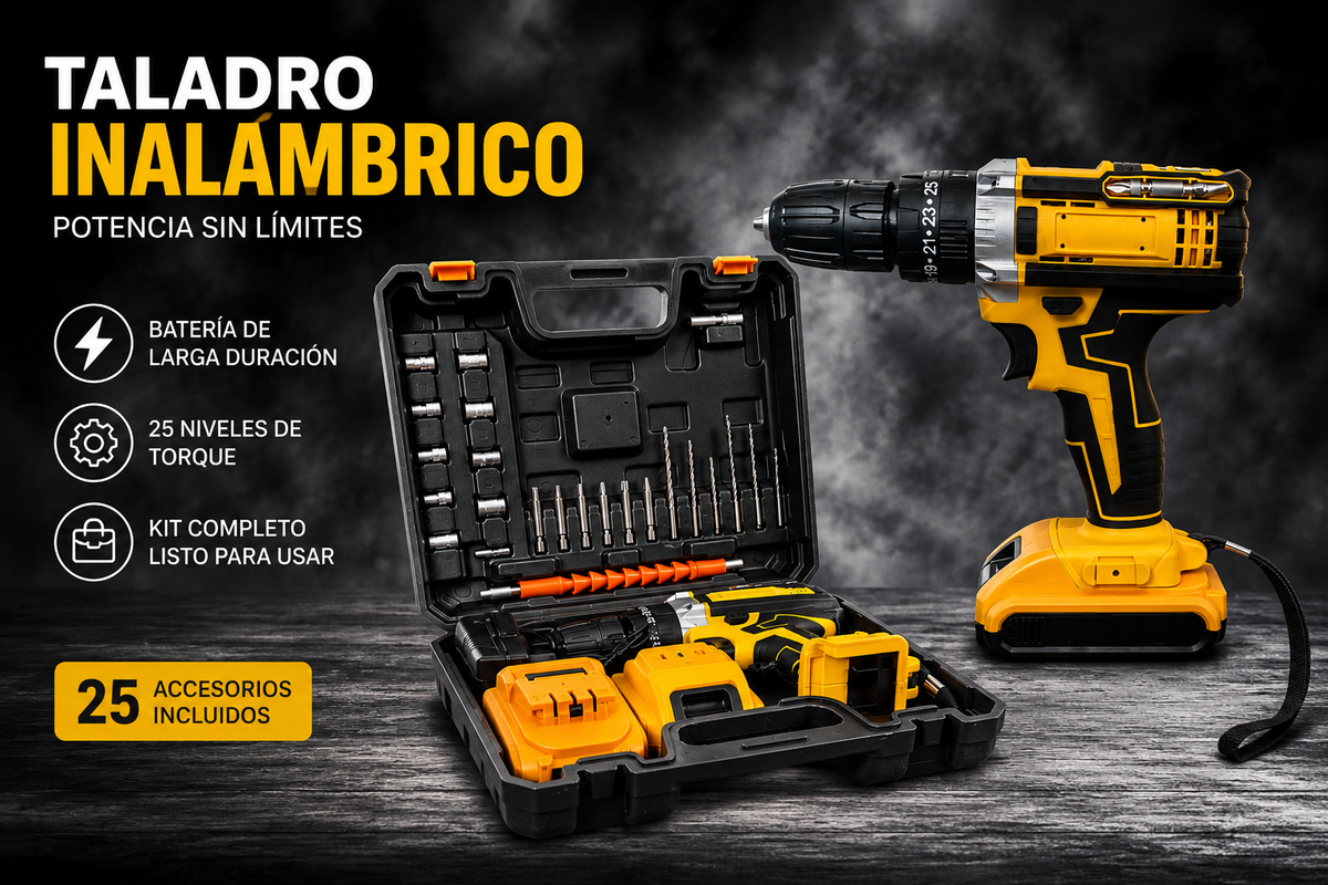 Taladro Inalambrico 2 Bat Con Accs